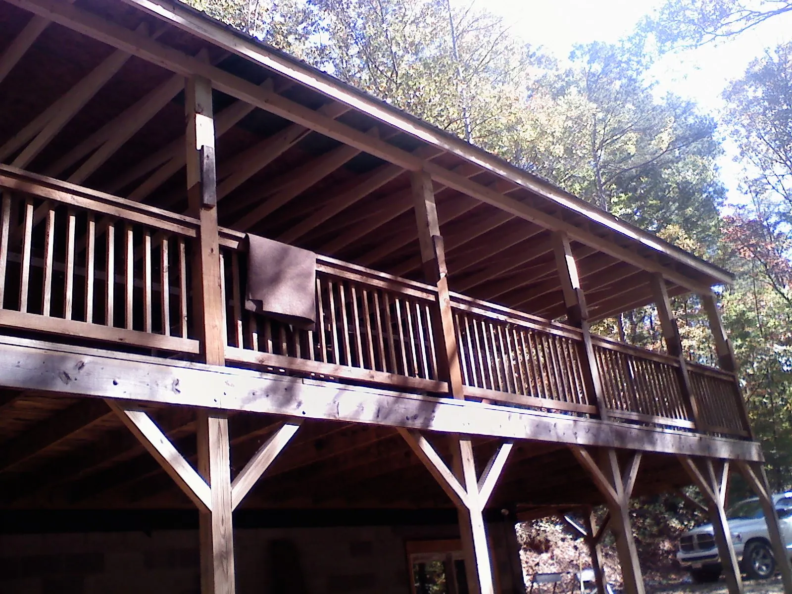 Timber framing under a new elevated porch and deck — Roof Leak Repair in Dowelltown by Roofing Brothers